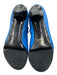 Balenciaga Shoe Size 39 Blue & Black Leather Upper Side Zip Low Platform Booties Blue & Black / 39