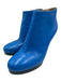 Balenciaga Shoe Size 39 Blue & Black Leather Upper Side Zip Low Platform Booties Blue & Black / 39