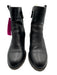 Chanel Shoe Size 38.5 Black Leather Upper Shearling Lined Interlocking CC Boots Black / 38.5