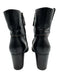 Chanel Shoe Size 38.5 Black Leather Upper Shearling Lined Interlocking CC Boots Black / 38.5