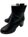 Chanel Shoe Size 38.5 Black Leather Upper Shearling Lined Interlocking CC Boots Black / 38.5
