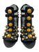 Balenciaga Shoe Size 38.5 Black & Gold Tone Leather Upper Studded Caged Sandals Black & Gold Tone / 38.5