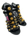 Balenciaga Shoe Size 38.5 Black & Gold Tone Leather Upper Studded Caged Sandals Black & Gold Tone / 38.5