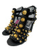 Balenciaga Shoe Size 38.5 Black & Gold Tone Leather Upper Studded Caged Sandals Black & Gold Tone / 38.5