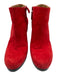 Balenciaga Shoe Size 39 Red & Black Leather Upper Side Zip Low Platform Booties Red & Black / 39