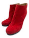 Balenciaga Shoe Size 39 Red & Black Leather Upper Side Zip Low Platform Booties Red & Black / 39