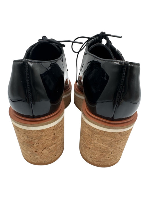 Clergerie Shoe Size 38.5 Black & Beige Leather Upper Patent Lace Up Loafers Black & Beige / 38.5