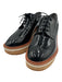 Clergerie Shoe Size 38.5 Black & Beige Leather Upper Patent Lace Up Loafers Black & Beige / 38.5