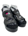 Clergerie Shoe Size 38.5 Black Leather Upper Ankle Buckle Caged Platform Sandals Black / 38.5