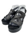 Clergerie Shoe Size 38.5 Black Leather Upper Ankle Buckle Caged Platform Sandals Black / 38.5