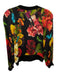 Alice + Olivia Size S Black Multi Viscose Floral Long Sleeve Top Black Multi / S
