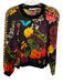 Alice + Olivia Size S Black Multi Viscose Floral Long Sleeve Top Black Multi / S