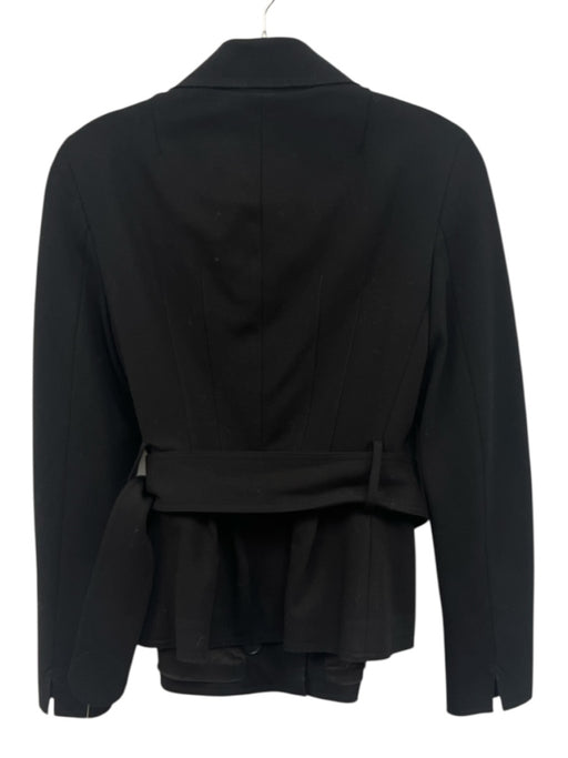 Akris Punto Size 4 Black Viscose Button Front Long Sleeve Pintuck Jacket Black / 4