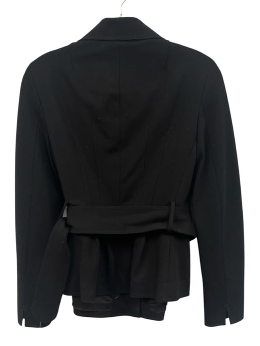 Akris Punto Size 4 Black Viscose Button Front Long Sleeve Pintuck Jacket Black / 4