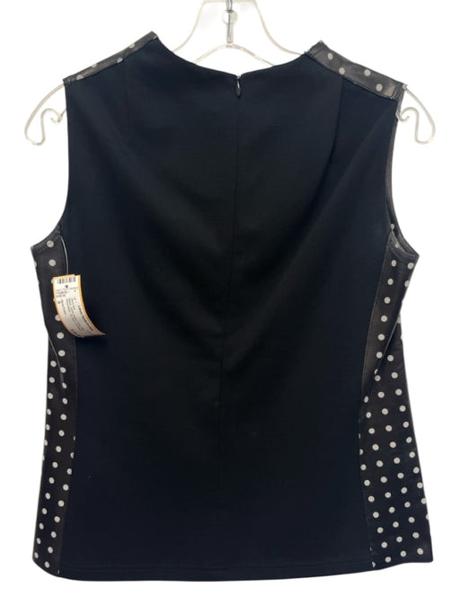 Akris Punto Size 6 Black Lamb leather Polka Dots Sleeveless Zip Back Skirt Set Black / 6