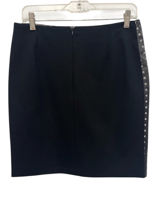 Akris Punto Size 6 Black Lamb leather Polka Dots Sleeveless Zip Back Skirt Set Black / 6