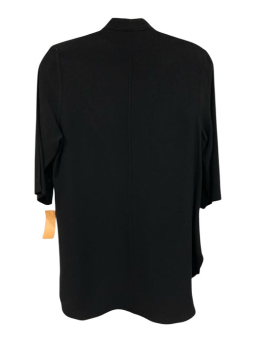 Nellie Partow Size 8 Black Viscose Blend Button Front 1/2 Sleeve Top Black / 8