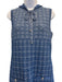 Chanel Size 40 Blue Silk Blend Hood Metallic Thread Sleeveless Textured Dress Blue / 40