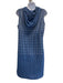 Chanel Size 40 Blue Silk Blend Hood Metallic Thread Sleeveless Textured Dress Blue / 40