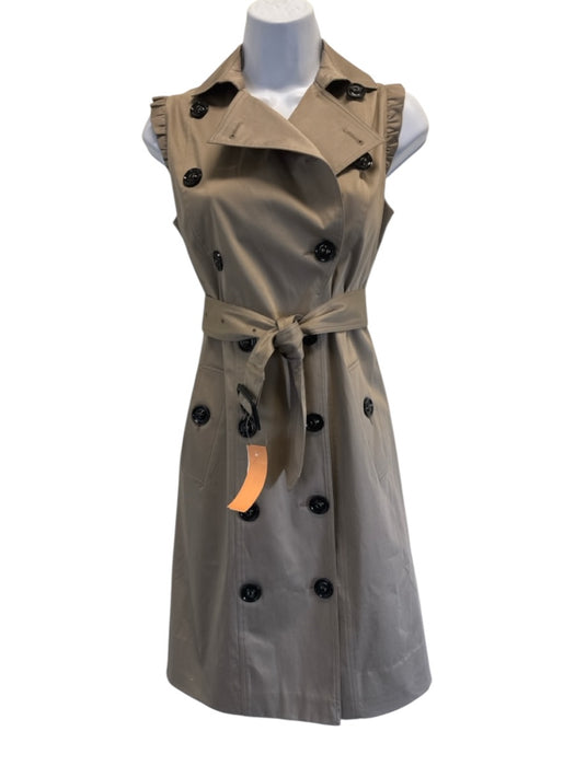 Burberry London Size 40 Brown Cotton Blend Button Front Double Breasted Coat Brown / 40