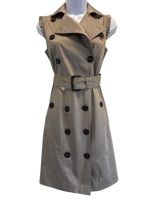 Burberry London Size 40 Brown Cotton Blend Button Front Double Breasted Coat Brown / 40