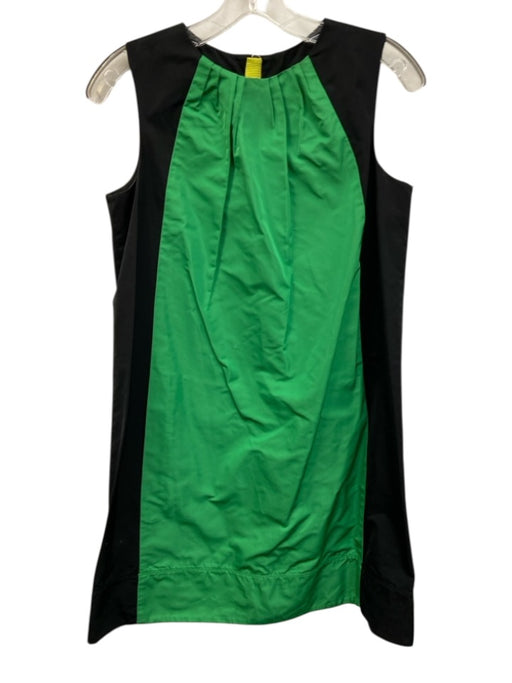 Lida Baday Size 6 Black & Green Polyester Zip Back Colorblock Sleeveless Dress Black & Green / 6