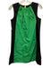 Lida Baday Size 6 Black & Green Polyester Zip Back Colorblock Sleeveless Dress Black & Green / 6