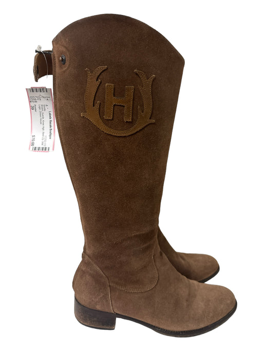 Hunter Shoe Size 39 Brown Suede Knee High Back Zip Side Logo Boots Brown / 39