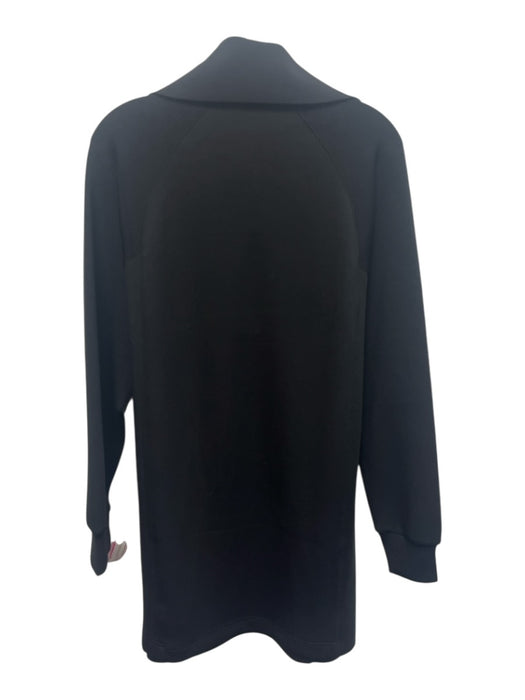 Spanx Size M Black Tencel Blend 1/2 Zip Long Sleeve Fold Collar Jacket Black / M