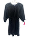 Gap Size MP Black Linen Blend Keyhole Front Knee Length 3/4 Sleeve Dress Black / MP