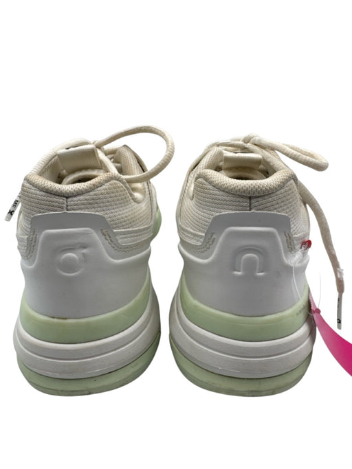 On Cloud Shoe Size 7.5 White Synthetic Lace Up Green Accents Platform Shoes White / 7.5