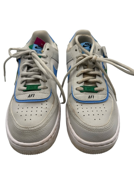 Nike Shoe Size 7 White, Blue & Green Synthetic Lace Up Platform Shoes White, Blue & Green / 7
