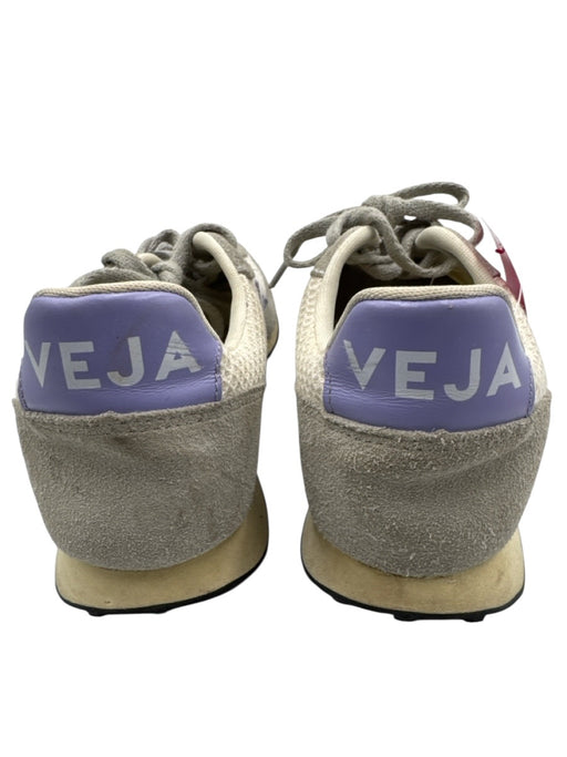 Veja Shoe Size 8 Grey, White & Multi Synthetic Lace Up Platform Logo Suede Shoes Grey, White & Multi / 8