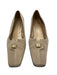 Stuart Weitzman Shoe Size 7.5 Beige Textile Square Toe Kitten Heel Pumps Beige / 7.5