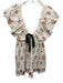 Agua by Agua Bendita Size L Beige & Multi Cotton Floral V Neck Tie Detail Dress Beige & Multi / L