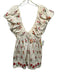Agua by Agua Bendita Size L Beige & Multi Cotton Floral V Neck Tie Detail Dress Beige & Multi / L
