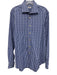 Kiton Size 16.5 Blue & White Cotton Plaid Button Down Men's Long Sleeve Shirt Blue & White / 16.5