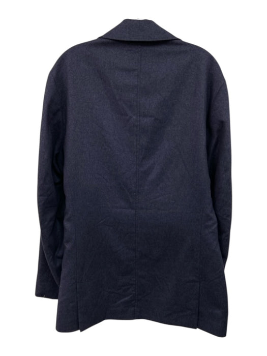 Ermenegildo Zegna AS IS Size M Navy Blue Silk Cashmere Solid Buttons Jacket Navy Blue / M