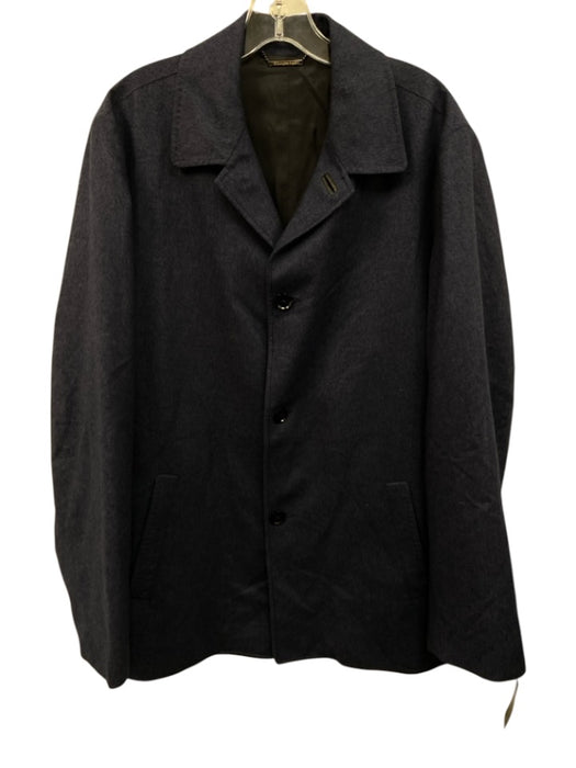Ermenegildo Zegna AS IS Size M Navy Blue Silk Cashmere Solid Buttons Jacket Navy Blue / M