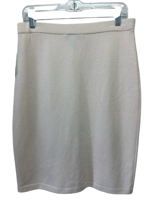 St. John Collection Size S Cream Wool Blend Knit A Line Knee length Skirt Cream / S