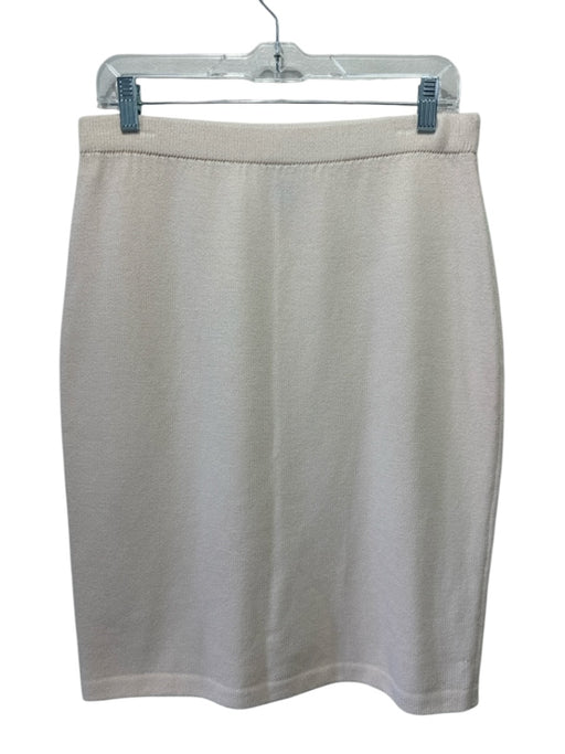 St. John Collection Size S Cream Wool Blend Knit A Line Knee length Skirt Cream / S