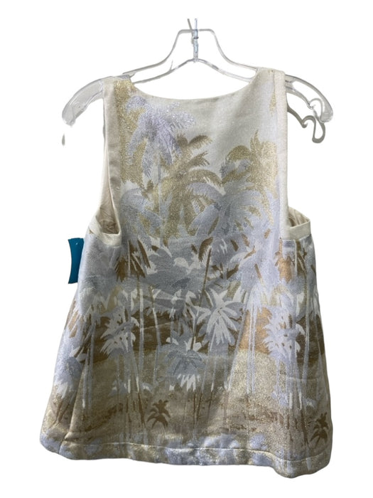 Koch Size XS Cream & Multi Cotton & Polyester Metallic Sleeveless Top Cream & Multi / XS