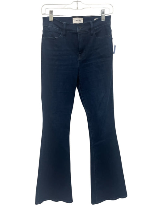 Frame Size 26 Dark Wash Cotton Blend Denim High Rise Button & Zip Fly Jeans Dark Wash / 26