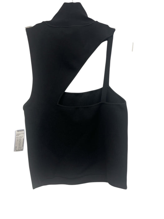 Alice + Olivia Size L Black Viscose Blend Sleeveless Turtleneck Cutout Knit Top Black / L