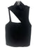 Alice + Olivia Size L Black Viscose Blend Sleeveless Turtleneck Cutout Knit Top Black / L