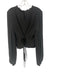 Frame Size L Black Polyester Accordion Pleats Long Balloon Sleeve Tie Back Top Black / L