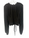 Frame Size L Black Polyester Accordion Pleats Long Balloon Sleeve Tie Back Top Black / L