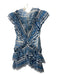 Philosophy di Lorenzo Serafini Size 6 Blue & White Cotton & Silk Abstract Dress Blue & White / 6