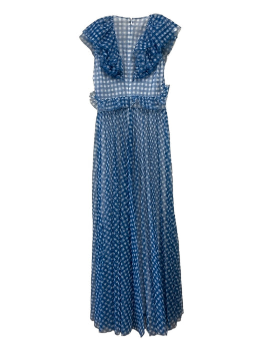 Philosophy di Lorenzo Serafini Size 6 Blue & White Polyester Windowpane Dress Blue & White / 6