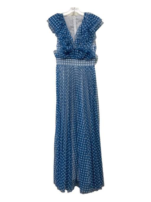 Philosophy di Lorenzo Serafini Size 6 Blue & White Polyester Windowpane Dress Blue & White / 6